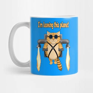 Cool Jet Pack Cat Design Mug